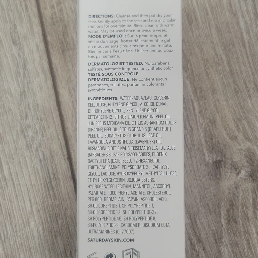 Saturday Skin Rub-a-dub Refining Peel Gel New in Box